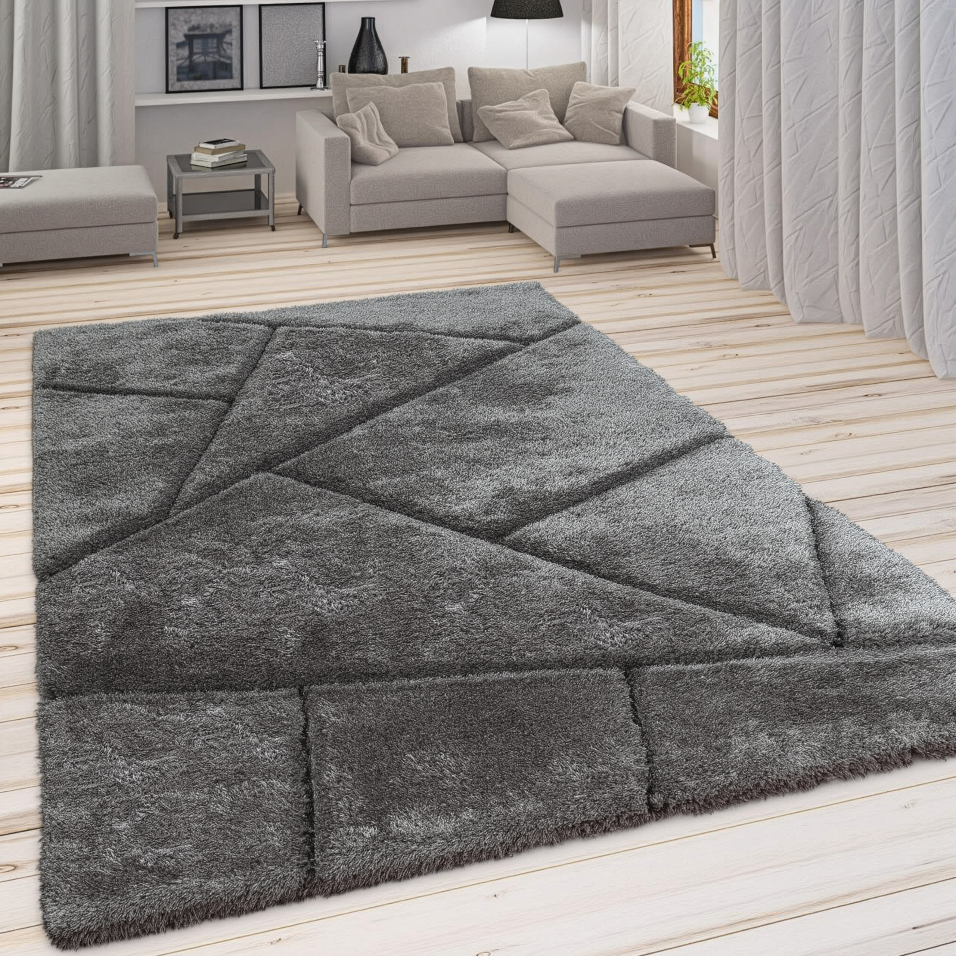 Nordic Bliss Microfiber Shaggy Rug – Plush Indoor Rug for Comfort and Style